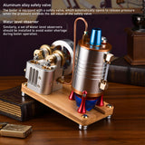 Stirlingkit Metal Twin-Cylinder Steam Engine Model with Dynamic Balanced Crankshaft RTR, view 2