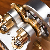 Stirlingkit Metal Twin-Cylinder Steam Engine Model with Dynamic Balanced Crankshaft RTR, view 4