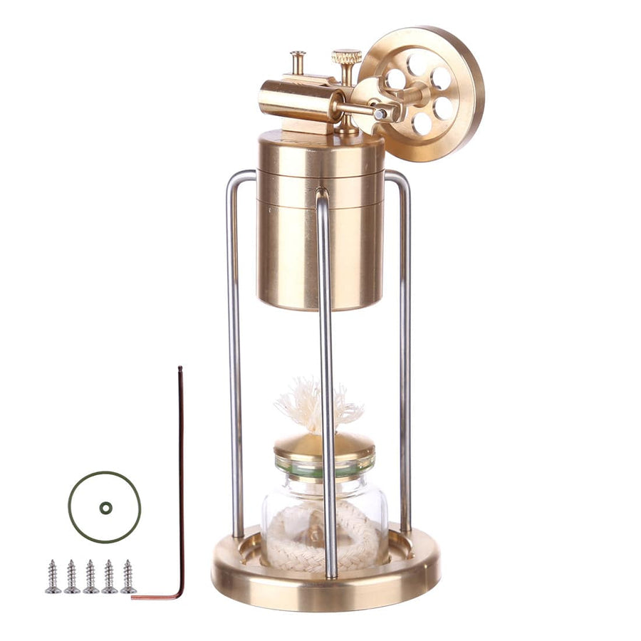 Stirlingkit Microcosm Mini Live Steam Engine Brass Stirling Engine Model Science Education