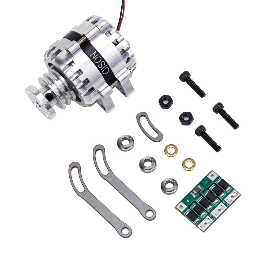 Stirlingkit Mini DC Generator Alternator with Rectifier Fixed Bracket for CISON Inline Four Engine DIY Modification Upgrade