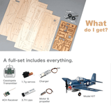 Stirlingkit MinimumRC L-19 Cessna RC Mini Fixed-Wing Aircraft Model 3CH Balsa Wood Monoplane Toy, view 3