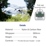 Stirlingkit MinimumRC Shrimp V2 Mini Fixed-Wing Aircraft RC 3CH Ultralight Biplane Model Toy, view 5