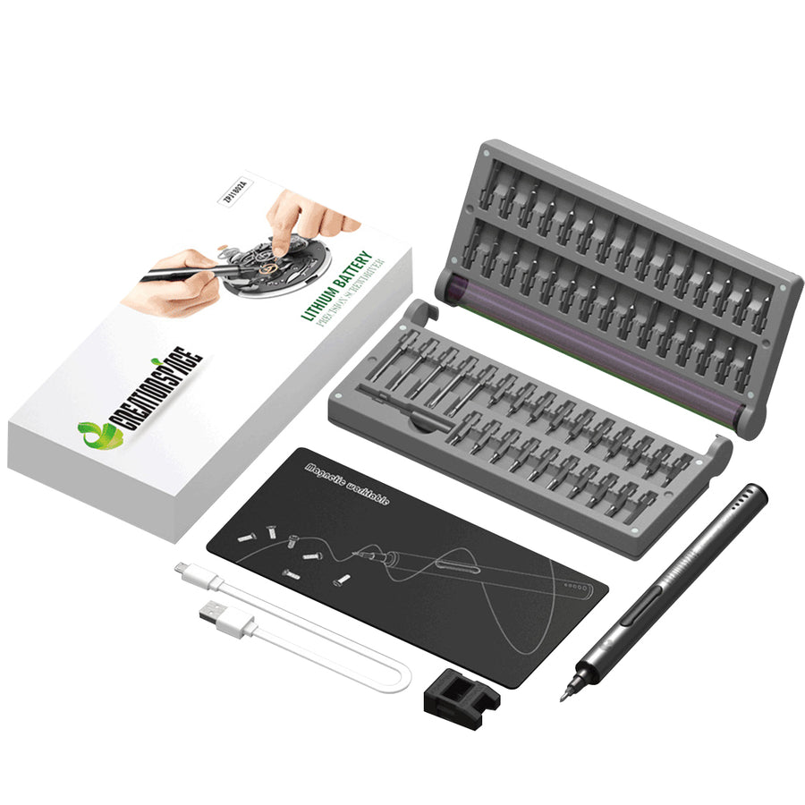 Stirlingkit Model Engine Tool LED Mini Electric Screwdriver DIY Tools Set Precision Screwdriver Kit 61-in-1