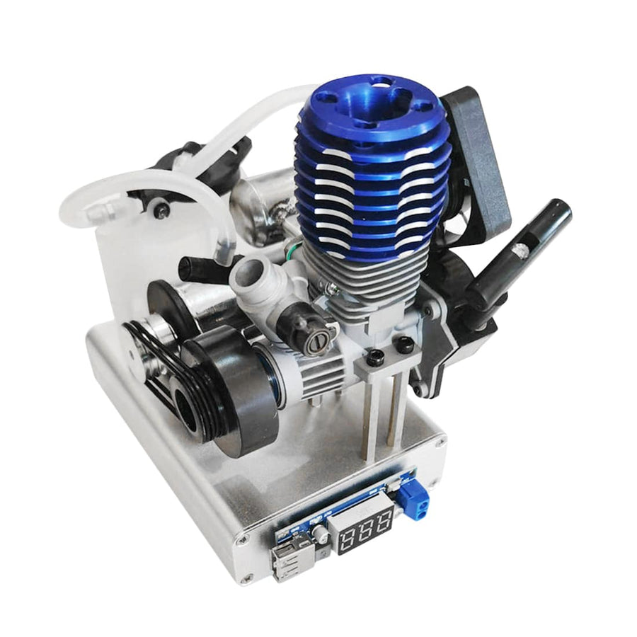 Stirlingkit Modified Level 15 Two Strokes 12V Methanol Nitro Powered Engine Generator Model (5V 1.5A USB Charging)