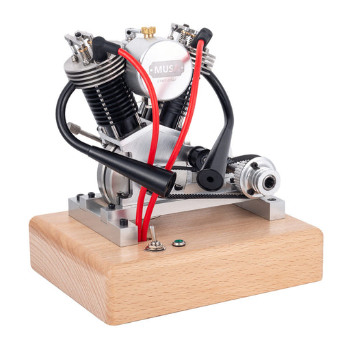 Stirlingkit MUSA Hoglet Mini V-twin Engine V2 Gasoline 4-Stroke Engine Motorcycle With Kickstarter