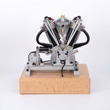 Stirlingkit MUSA Hoglet Mini V-twin Engine V2 Gasoline 4-Stroke Engine Motorcycle With Kickstarter, view 4