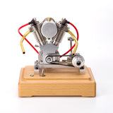 Stirlingkit MUSA Hoglet Mini V-twin Engine V2 Gasoline 4-Stroke Engine Motorcycle With Kickstarter, view 5