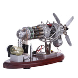 Stirlingkit New 16 Cylinder Swash Plate Stirling Engine Butane Generator Upgrade Model with Digital Display Voltage Meter, view 2