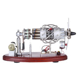 Stirlingkit New 16 Cylinder Swash Plate Stirling Engine Butane Generator Upgrade Model with Digital Display Voltage Meter, view 3
