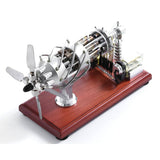Stirlingkit Newest Version 16 Cylinder Dual Fuel Bottle Hot Air Motor Generator Creative Stirling Engine Model Toy, view 2