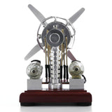 Stirlingkit Newest Version 16 Cylinder Dual Fuel Bottle Hot Air Motor Generator Creative Stirling Engine Model Toy, view 3