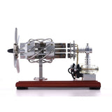 Stirlingkit Newest Version 16 Cylinder Dual Fuel Bottle Hot Air Motor Generator Creative Stirling Engine Model Toy, view 4