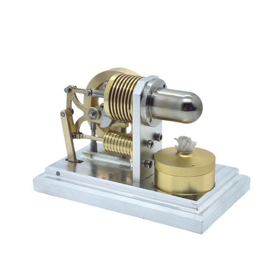 Stirlingkit OKMO J06F α-Type Opposed Stirling Hot Air Engine Mini Pocket Size Engine Model STEM
