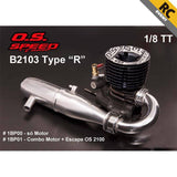 Stirlingkit OS Speed B2103 Type R S Methanol Engine Exhaust Pipe Combo Set for 1/8 Off-road Vehicle, view 5