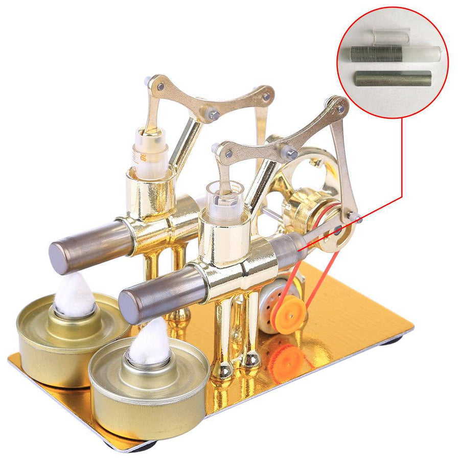 Stirlingkit Piston and Cylinder Liner + Iron Sheet Exchange Cylinder Hot Cylinder Parts Suitable for Balance Type Hot Air Stirling Engine Model