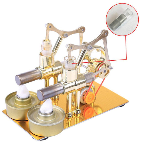Stirlingkit Pistons and Liners Power Cylinder Cooling Cylinder Parts Suitable for Balance Type Hot Air Stirling Engine Model