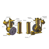 Stirlingkit Portable Miniature Single Cylinder Gas Engine Model with Water Pump M18, view 4