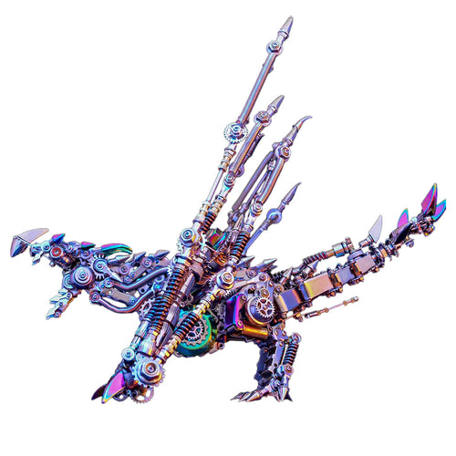 Stirlingkit Punk Style Dragon Model with Skeleton Wings 3D DIY Metal Model Kits 1390+PCS