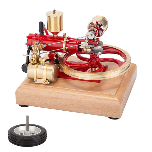 Stirlingkit R18 Gas-powered Red 3-wheel Motor World 1st Car Engine Three Wheeler IC Engine Model