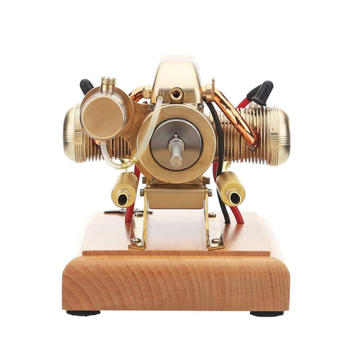 Stirlingkit R90S Gasoline Flat-twin Four-stroke Miniature Motorcycle Engine Model 3.2cc ICE Engine