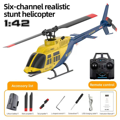 Stirlingkit RC ERA A60 BELL 206 Mini Optical Flow RC Helicopter Model for Beginner RTF 90-Class 2.4G 4CH 1/42