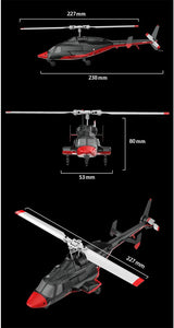 Stirlingkit RC ERA A61 Micro RC Airwolf Helicopter 1/53 Scale Gyro with Optical Flow Altitude Hold RTF, view 3