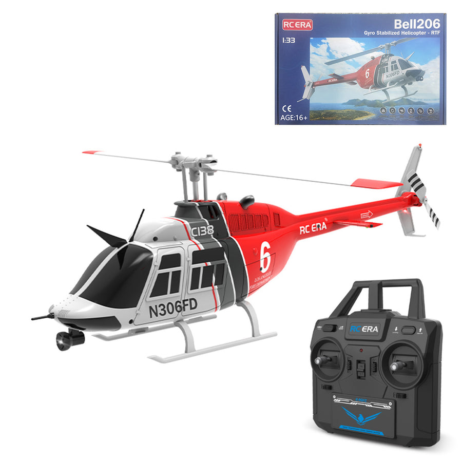 Stirlingkit RC ERA C138 206 RC Helicopter 2.4G 6CH 1/33 Scale No Aileron Helicopter with Altitude Hold