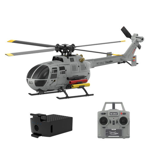 Stirlingkit RC ERA C186S 6CH RC BO-105 Helicopter 1/48 Micro Scale 2.4G Military RC Plane with Optical Flow Positioning