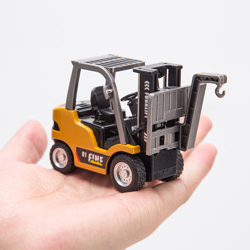Stirlingkit RC Forklift Remote Control Forklift With Flatbed Trailer Pullback Car 1/64 Scale 2.4G Kids Toy