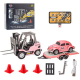 Stirlingkit RC Forklift Remote Control Forklift With Flatbed Trailer Pullback Car 1/64 Scale 2.4G Kids Toy, view 4