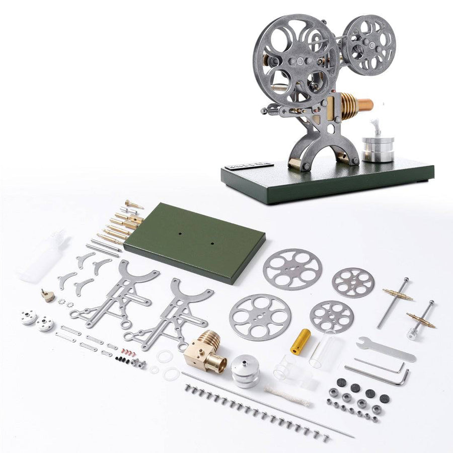 Stirlingkit Retro Nostalgic Projection Stirling Engine External Combustion Engine DIY Steam Toy with Metal Base - Assembly Version