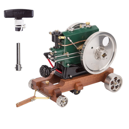 Stirlingkit RETROL 1/8 3.6cc Vintage Gasoline Engine Trailer Mini Single Cylinder Four-Stroke ICE Model