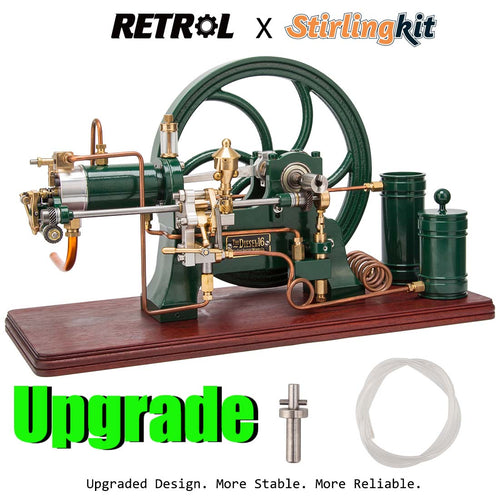 Stirlingkit RETROL 16cc Horizontal 4-Stroke Diesel Stationary Engine Model Water-Cooled ICE Engine D16