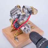 Stirlingkit RETROL 4.2CC OHV V-Twin V2 Four-stroke Gasoline Engine Model Ready to Run, view 3