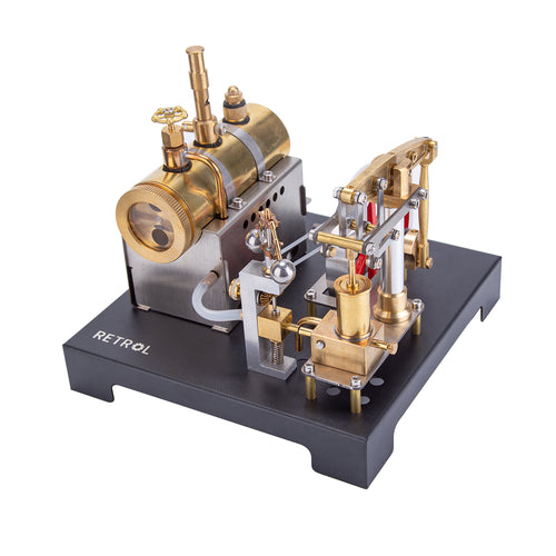 Stirlingkit RETROL DIY Steam Beam Engine Model with Boiler & Centrifugal Flyball Governor Model Assembly Kit SE-01