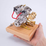 Stirlingkit Retrol Gas 4.2CC OHV V-Twin Miniature Shovelhead R31 OHV Four-stroke Internal Combustion Engine Model, view 2