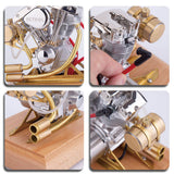 Stirlingkit Retrol Gas 4.2CC OHV V-Twin Miniature Shovelhead R31 OHV Four-stroke Internal Combustion Engine Model, view 3