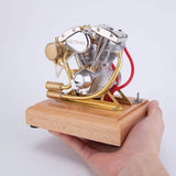 Stirlingkit Retrol Gas 4.2CC OHV V-Twin Miniature Shovelhead R31 OHV Four-stroke Internal Combustion Engine Model, view 5