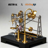 Stirlingkit RETROL GF-01 Miniature Metal Working Workshop Model Kits with Mechanical Transmission System for Retrol Steam Engine Models, view 2