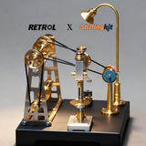 Stirlingkit RETROL GF-01 Miniature Metal Working Workshop Model Kits with Mechanical Transmission System for Retrol Steam Engine Models, view 3