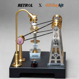 Stirlingkit RETROL GF-01 Miniature Metal Working Workshop Model Kits with Mechanical Transmission System for Retrol Steam Engine Models, view 4