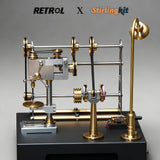 Stirlingkit RETROL GF-01 Miniature Metal Working Workshop Model Kits with Mechanical Transmission System for Retrol Steam Engine Models, view 5
