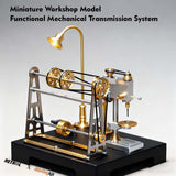 Stirlingkit RETROL GF-01 Miniature Metal Working Workshop Model Kits with Mechanical Transmission System for Retrol Steam Engine Models, view 6