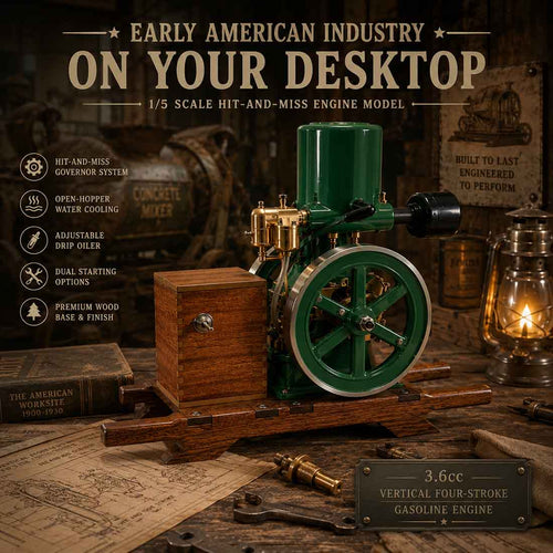Stirlingkit RETROL & OKMO N01 1/5 Scale Hit and Miss Vertical Gas Stationary Engine Model RTR
