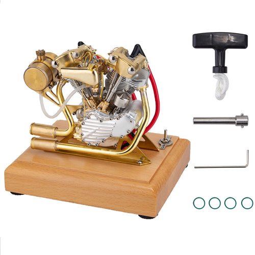 Stirlingkit RETROL R29 4.2CC Miniature V-Twin Engine Motor OHV for Mini Chopper Bike Motorcycle