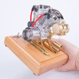 Stirlingkit RETROL R32 4.2CC OHV V-Twin V2 Four-stroke Gasoline Engine Miniature Motorcycle Engine ICE Engine Model, view 2