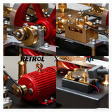 Stirlingkit RETROL SE-03 Stationary Steam Mill Engine and Boiler DIY Model Kits with Generator Lamp Stand, view 3