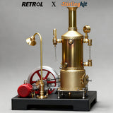 Stirlingkit RETROL SE-03 Stationary Steam Mill Engine and Boiler DIY Model Kits with Generator Lamp Stand, view 5