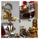 Stirlingkit RETROL SE-03 Stationary Steam Mill Engine and Boiler DIY Model Kits with Generator Lamp Stand, view 6