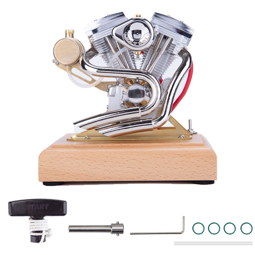 Stirlingkit RETROL V-Twin Engine Model R34 Four-Stroke Gasoline Engine Motorcycle Engine OHV 4.2CC